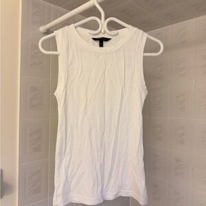 Banana republic white ribbed crew neck tank top